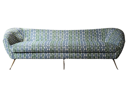 Julian Chichester | Grove Sofa in Abstract with Brass Legs