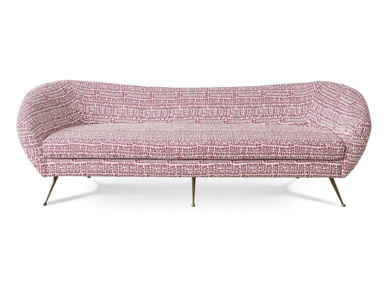 Julian Chichester | Grove Sofa in Pink Retro with Brass Legs