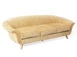 Julian Chichester | Wing Sofa in Light Amber with Brass Legs