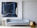 Julian Chichester | Grove Sofa in Denim with Brass Legs