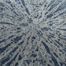 Classic Gray Denim Blue Hand Knotted Area Rug