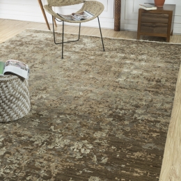 Dark Taupe Silk Hand Knotted Area Rug