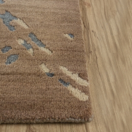 Medium Leather Brown Hand Knotted Area Rug