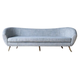 Julian Chichester | Grove Sofa in Denim with Brass Legs