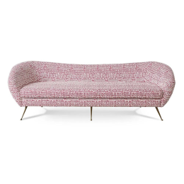 Julian Chichester | Grove Sofa in Pink Retro with Brass Legs