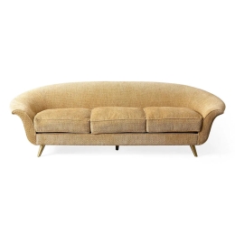 Julian Chichester | Wing Sofa in Light Amber with Brass Legs